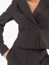 WOMEN'S LONG SLEEVE BLAZER & BUTTON CLOSURE PANTS SOLID 2PC. SET