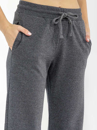 WOMEN'S ELASTIC WAIST FRONT POCKETS WIDE LEG PANTS