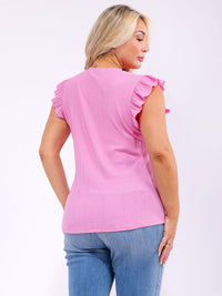 PLUS SIZE SLEEVELESS RUFFLE DETAILED TANK TOP