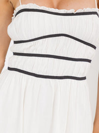 WOMEN'S SLEEVELESS ELASTIC WAIST OPEN BACK MINI DRESS