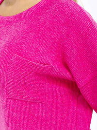 PLUS SIZE LONG SLEEVE FRONT POCKET TOP