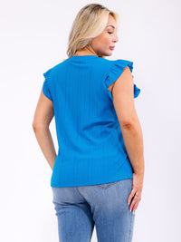 PLUS SIZE SLEEVELESS RUFFLE DETAILED TANK TOP