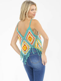 WOMEN'S SLEEVELESS V-NECK MULTI KNITTED TANK TOP
