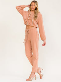 WOMEN'S ELASTIC WAIST FRONT POCKETS SKINNY PANTS