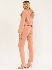 WOMEN'S LONG SLEEVE HOODED SWEATER & ELASTIC WAIST POCKETS PANTS 2PC. SET