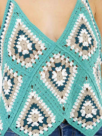 WOMEN'S SLEEVELESS V-NECK KNITTED TANK TOP