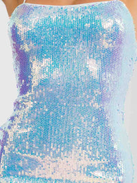 WOMEN'S SLEEVELESS OPEN BACK BODYCON SEQUINS MINI DRESS