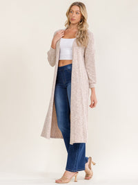 WOMEN'S LONG SLEEVE OPEN FRONT FRONT POCKETS CARDIGAN
