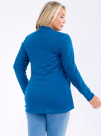 PLUS SIZE LONG SLEEVE OPEN FRONT SOLID CARDIGAN