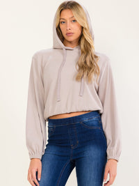 WOMEN'S LONG SLEEVE HOODED PULLOVER SWEATER