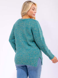 PLUS SIZE LONG SLEEVE KNIT PULLOVER SWEATER