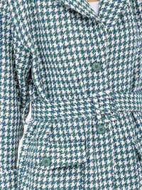 WOMEN'S LONG SLEEVE BUTTON CLOSURE FRONT POCKETS SELF TIE COAT