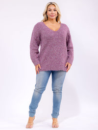 PLUS SIZE LONG SLEEVE KNIT PULLOVER SWEATER