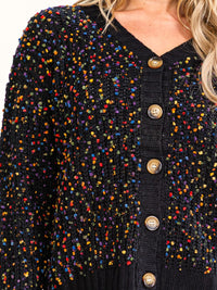 WOMEN'S LONG SLEEVE V-NECK BUTTON UP MULTI CARDIGAN