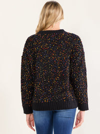 WOMEN'S LONG SLEEVE V-NECK BUTTON UP MULTI CARDIGAN