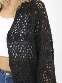 WOMEN'S LONG SLEEVE OPEN FRONT KNITTED CARDIGAN
