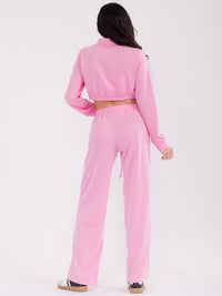 WOMEN'S LONG SLEEVE JACKET & ELASTIC WAIST PANTS COLORBLOCK 2PC. SET