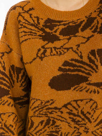 WOMEN'S LONG SLEEVE MULTI PRINT PULLOVER SWEATER