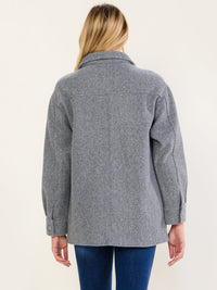 WOMEN'S LONG SLEEVE BUTTON CLOSURE FRONT POCKETS COAT
