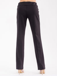 WOMEN'S ELASTIC WAIST WIDE LEG ZIPPER DETAILED PANTS