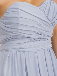 PUS SIZE SLEEVELESS V-NECK SELF TIE MAXI GOWN DRESS