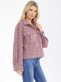 WOMEN'S LONG SLEEVE BUTTON CLOSURE FRONT POCKETS JACKET