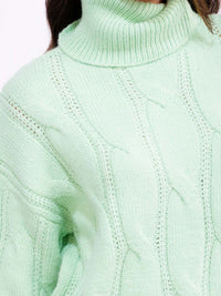 WOMEN'S LONG SLEEVE TURTLE NECK PULLOVER SWEATER