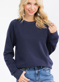 WOMEN'S LONG SLEEVE SOLID BASIC PULLOVER SWEATER