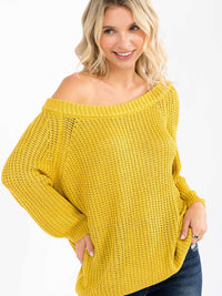WOMEN'S LONG SLEEVE KNIT PULLOVER SWEATER