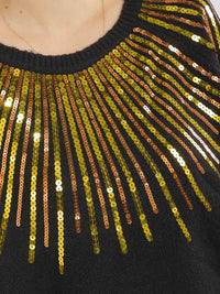 WOMEN'S LONG SLEEVE PULLOVER SEQUINS SWEATER