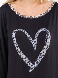 WOMEN'S LONG SLEEVE ANIMAL PRINT GRAPHIC TOP