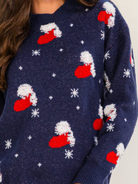 WOMEN'S LONG SLEEVE HOLIDAY GRAPHIC PULLOVER SWEATER