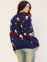 WOMEN'S LONG SLEEVE HOLIDAY GRAPHIC PULLOVER SWEATER