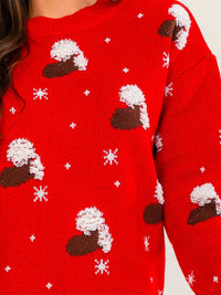 WOMEN'S LONG SLEEVE HOLIDAY GRAPHIC PULLOVER SWEATER