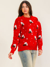 WOMEN'S LONG SLEEVE HOLIDAY GRAPHIC PULLOVER SWEATER