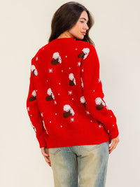 WOMEN'S LONG SLEEVE HOLIDAY GRAPHIC PULLOVER SWEATER