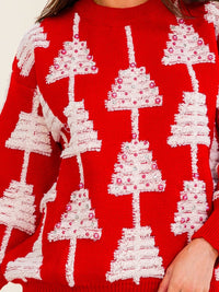 WOMEN'S LONG SLEEVE HOLIDAY GRAPHIC PULLOVER SWEATER
