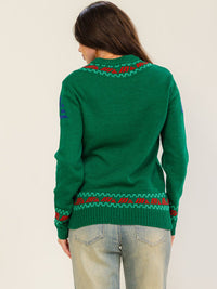 WOMEN'S LONG SLEEVE GRAPHIC HOLIDAY PULLOVER SWEATER