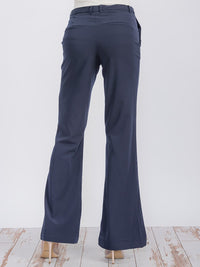 WOMEN'S BUTTON CLOSURE POCKETS BELL LEG PANTS