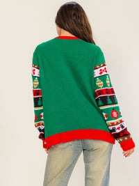 WOMEN'S LONG SLEEVE EXCESSIVE HOLIDAY CHEER GRAPHIC PULLOVER SWEATER