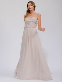 WOMEN'S SLEEVELESS V-NECK SELF TIE MAXI GOWN DRESS