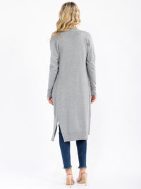 WOMEN'S LONG SLEEVE OPEN FRONT POCKETS CARDIGAN