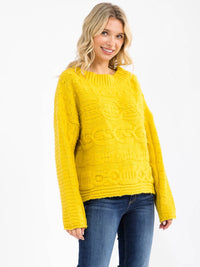 WOMEN'S LONG SLEEVE DETAILED PULLOVER SWEATER