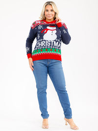 PLUS SIZE LONG SLEEVE CHRISTMAS GRAPHIC PULLOVER SWEATER