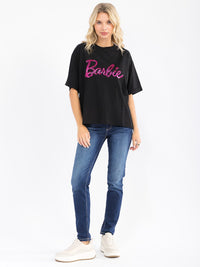 WOMEN'S SHORT SLEEVE SEQUINS GRAPHIC SHIRT