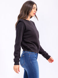WOMEN'S LONG SLEEVE PADDED SHOULDER BLOUSE
