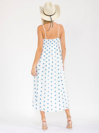 WOMEN'S SLEEVELESS SMOCK FLORAL MAXI DRESS