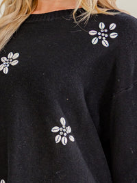 WOMEN'S LONG SLEEVE PULLOVER DETAILED SWEATER