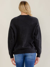 WOMEN'S LONG SLEEVE SEQUINS DETAILED PULLOVER SWEATER