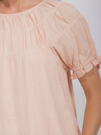 WOMEN'S SHORT SLEEVE DETAILED BLOUSE